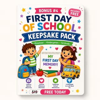 First Day of School Keepsake bonus pack cover